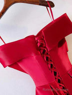 A-Line Prom Dresses Open Back Dress Wedding Guest Floor Length Short Sleeve Off Shoulder Satin With Ruched