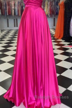 A-Line Prom Dress Dresses Prom Floor Length Sleeveless Spaghetti Strap Bridesmaid Dresses Charmeuse With Slit