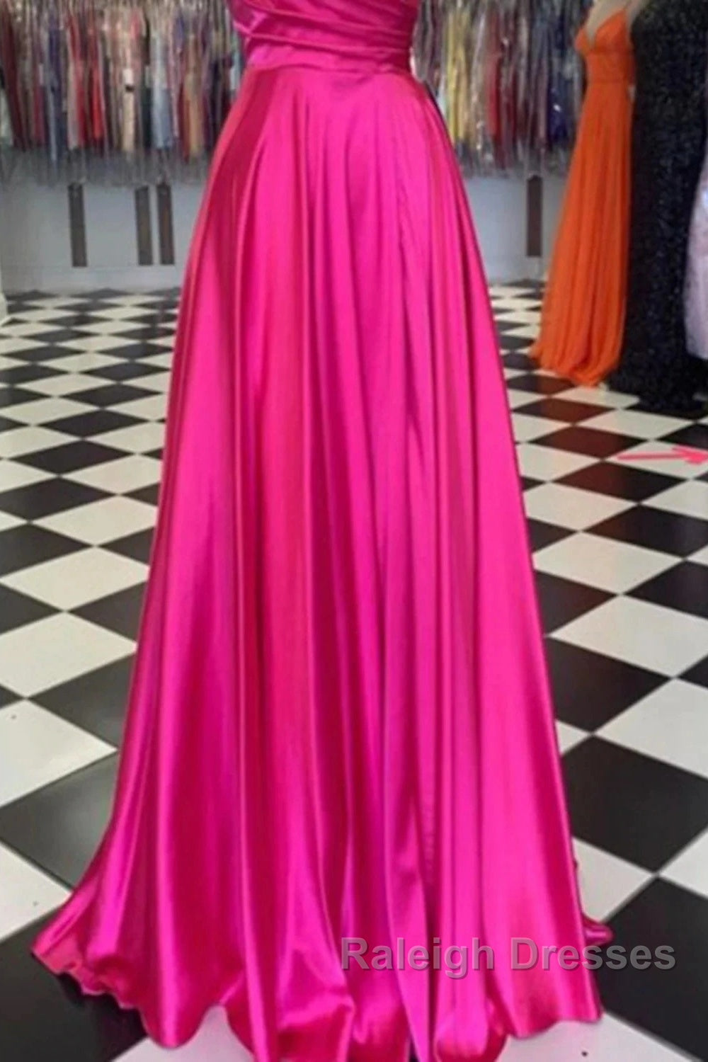 A-Line Prom Dress Dresses Prom Floor Length Sleeveless Spaghetti Strap Bridesmaid Dresses Charmeuse With Slit