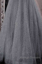 A-Line Prom Dresses Sparkle & Shine Dress Party Dress Birthday Floor Length Sleeveless Spaghetti Strap Tulle With Glitter Crystals