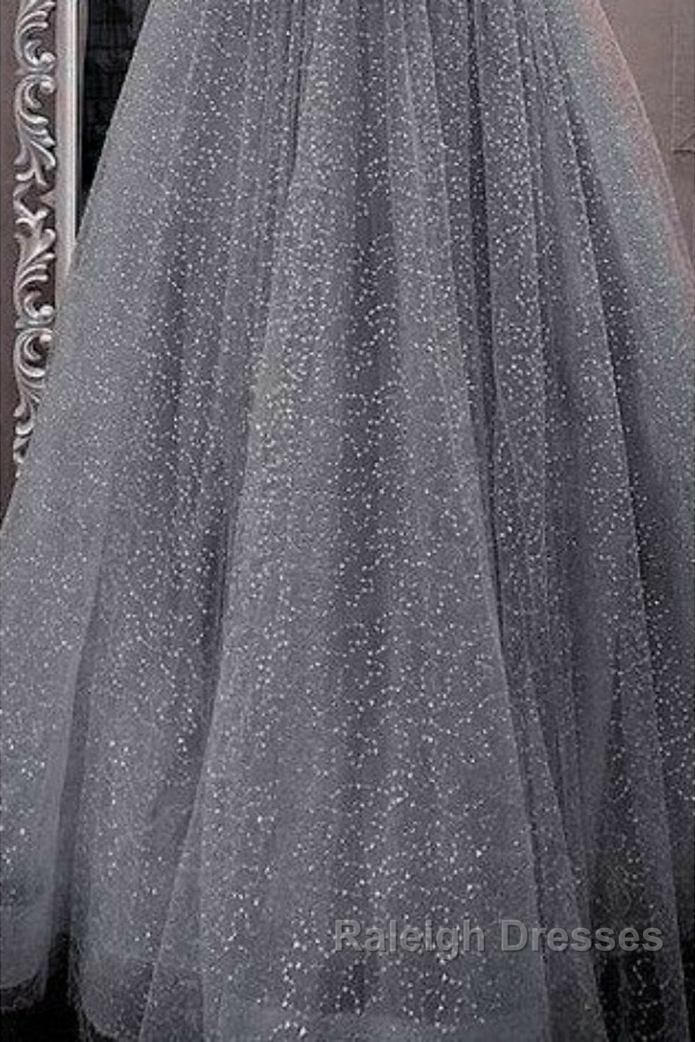 A-Line Prom Dresses Sparkle & Shine Dress Party Dress Birthday Floor Length Sleeveless Spaghetti Strap Tulle With Glitter Crystals