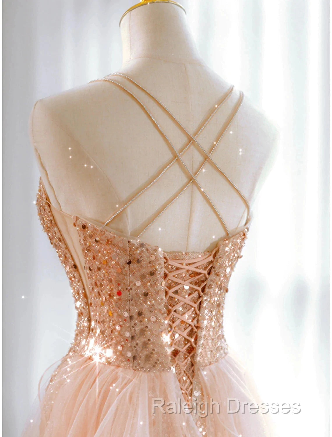 A-Line Prom Dress Sparkle & Shine Dresses Sweet 16 Birthday Floor Length Sleeveless Sweetheart Tulle With Sequin