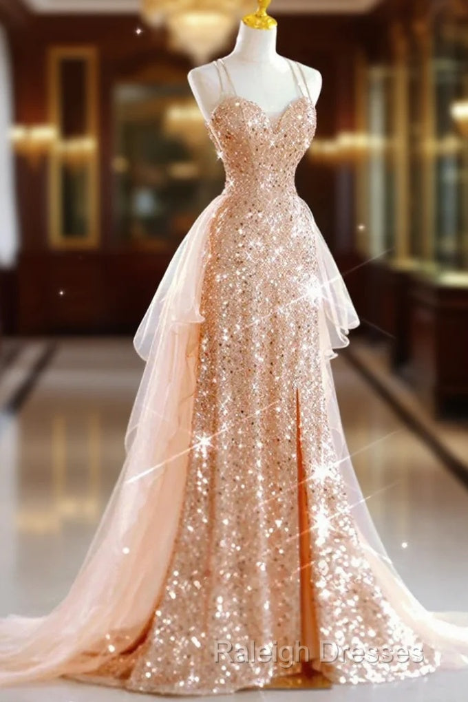 A-Line Prom Dresses Sparkle & Shine Dress Wedding Guest Sweet 16 Floor Length Sleeveless Sweetheart Tulle With Sequin Main image