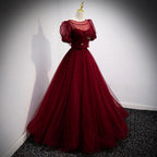 A-Line Red Long Prom Dress