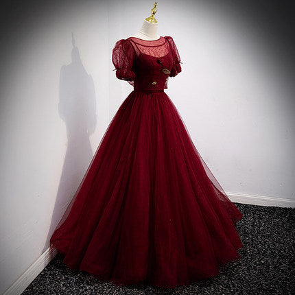 A-Line Red Long Prom Dress