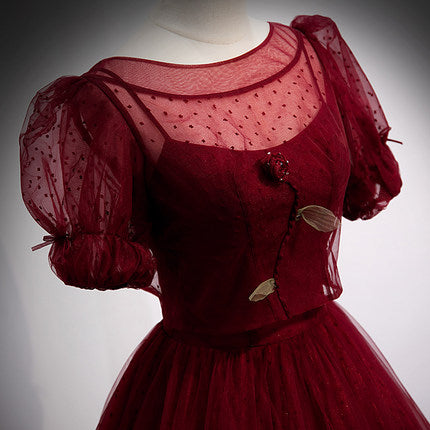 A-Line Red Long Prom Dress