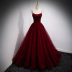 A-Line Red Long Prom Dress