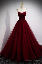 A-Line Red Long Prom Dress
