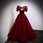 A-Line Red Long Prom Dress