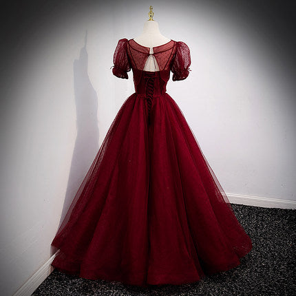 A-Line Red Long Prom Dress