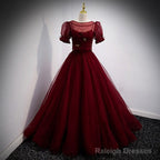 A-Line Red Long Prom Dress