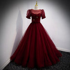 A-Line Red Long Prom Dress
