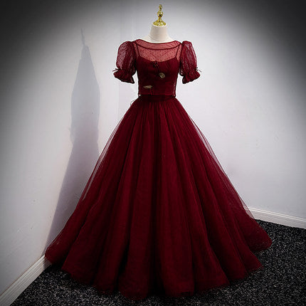 A-Line Red Long Prom Dress