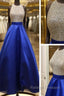 A Line Round Neck Sequins Backless Royal Blue Prom Dress Royal Blue Prom Dress Backless Royal Blue Prom Dress