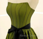 A Line Satin Green Long Prom Dress Formal Dress, Green Long Prom Dress