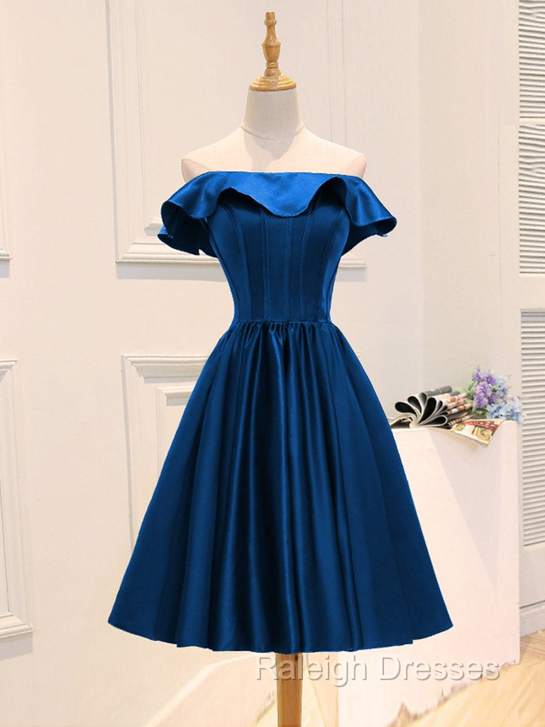 A-Line Satin Green Short Prom Dress, Green Homecoming Dress Secondary image