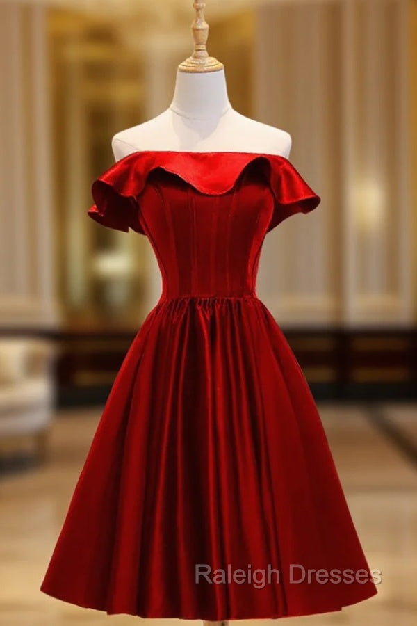 A-Line Satin Green Short Prom Dress, Green Homecoming Dress Main image