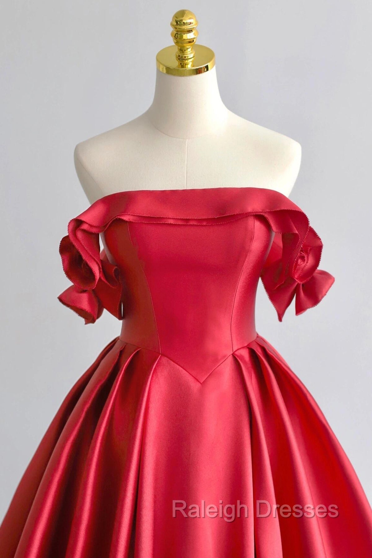 A-Line Satin Long Prom Dress, Elegant Off The Shoulder Evening Party Dress