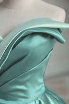 A-Line Satin Off-The-Shoulder Prom Dresses Long Wedding Dresses