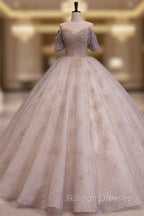 A-Line Scoop Neckline Gray Blue Long Prom Dresses Tulle Lace Long Prom Dress