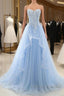 A-Line Sexy Engagement Prom Birthday Dress Strapless Sleeveless  Lace Pleats