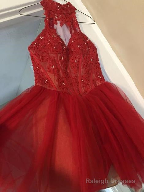 A-Line Short Homecoming Dresses With Appliques Main image