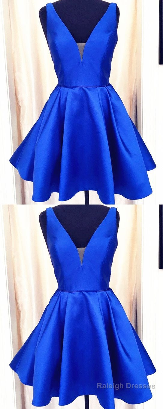 A-Line Short Satin Homecoming Dress