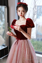 A-Line Short Tulle Floor Length Prom Dresses Lovely Pink Graduation Dresses