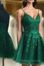 A Line Sleeveless Lace Tulle Homecoming Dress With Appliqued Beading