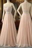 A Line Sleeveless Rhinestone Chiffon Long Prom Dress Floor Length Sparkly