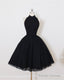 A Line Sleeves Tulle Halter Homecoming Dress Knee Length Cocktail Dress