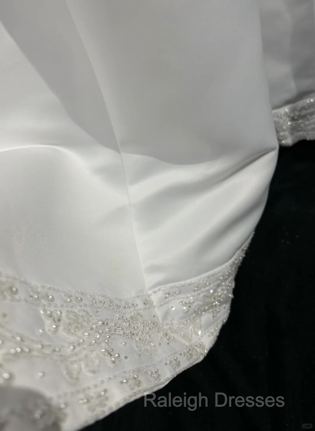 A-Line Spaghetti Strap Beaded Satin Prom Dresses Long White Wedding Dresses Graduation Prom Dresses