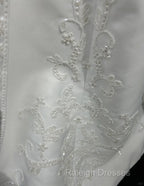 A-Line Spaghetti Strap Beaded Satin Long Prom Dress White Wedding Dress Graduation Prom Dress