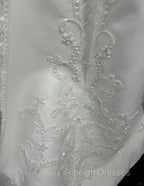 A-Line Spaghetti Strap Beaded Satin Prom Dresses Long White Wedding Dresses Graduation Prom Dresses