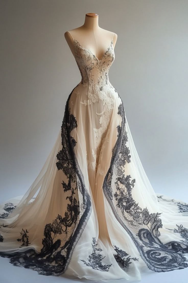 A-Line Spaghetti Strap Lace Appliques Ivory Chiffon Prom Dresses Graduation Prom Dresses