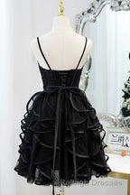 A Line Spaghetti Strap Tulle Short Homecoming Dresses