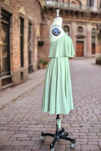 A Line Spaghetti Straps Chiffon Short Bridesmaid Dresses