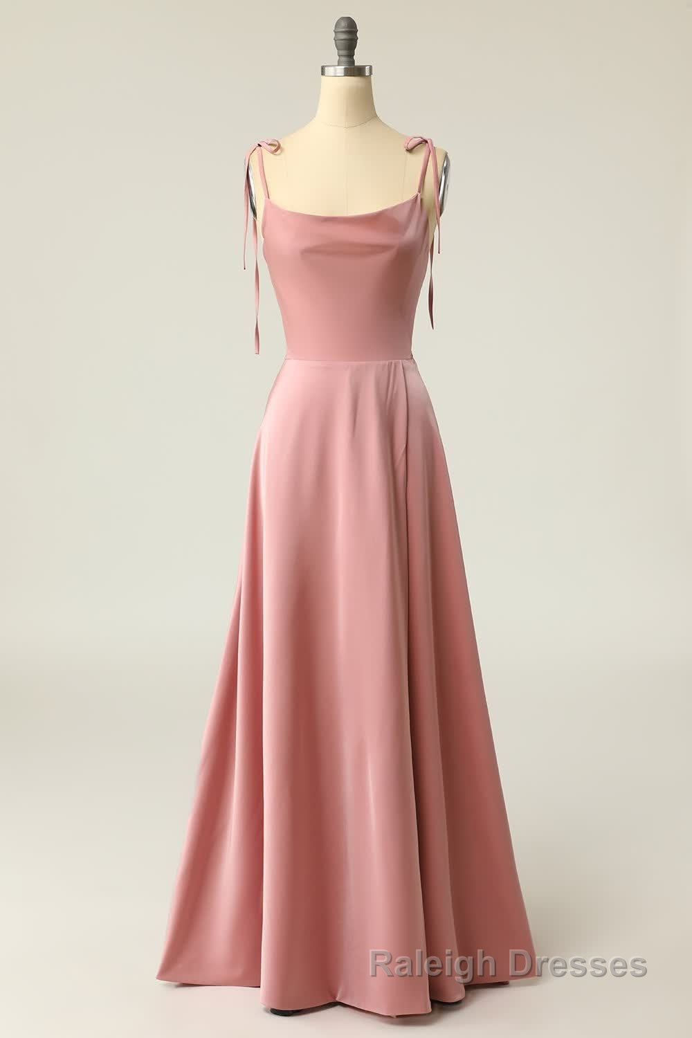 A Line Spaghetti Straps Light Green Long Prom Dress with Silt