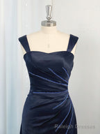 A Line Spaghetti Straps Ruffles Floor Length Elastic Woven Satin Dress