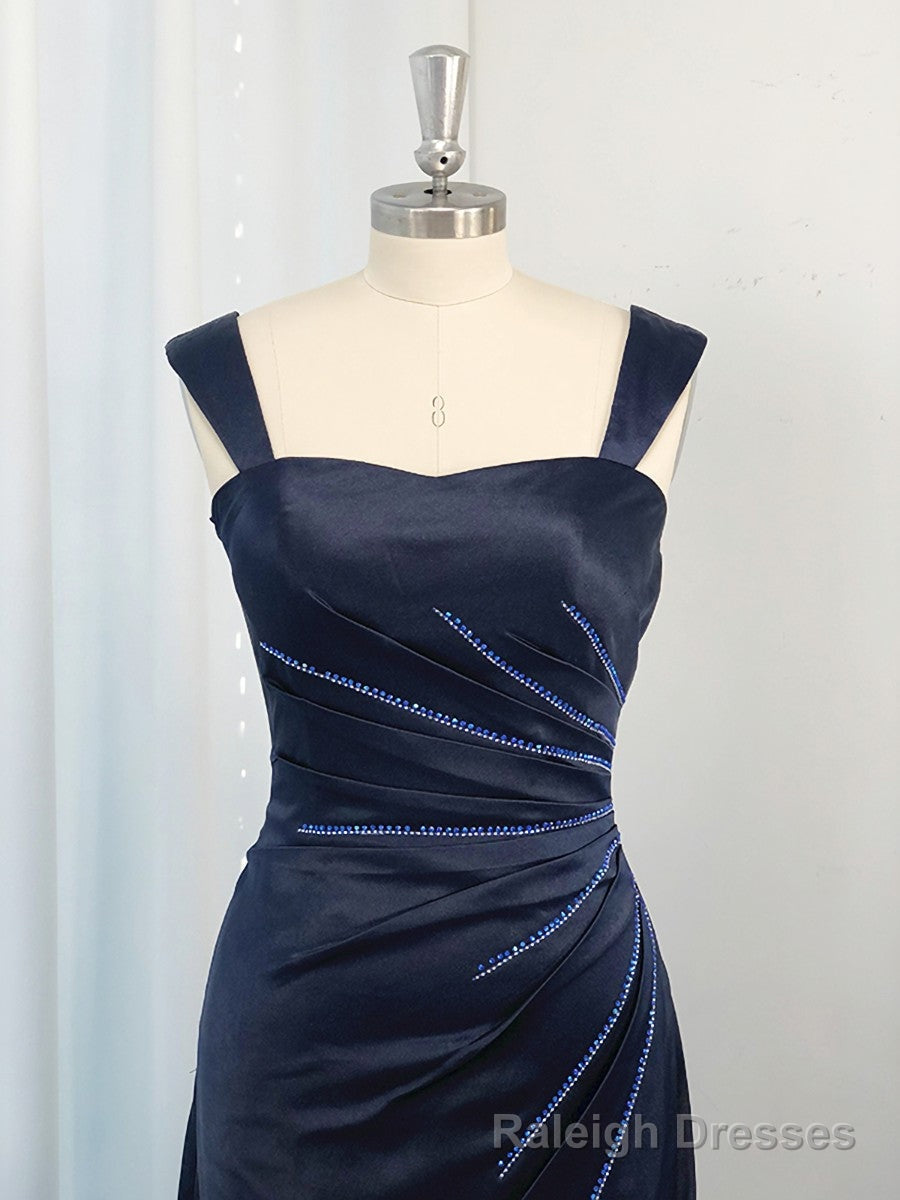 A Line Spaghetti Straps Ruffles Floor Length Elastic Woven Satin Dress