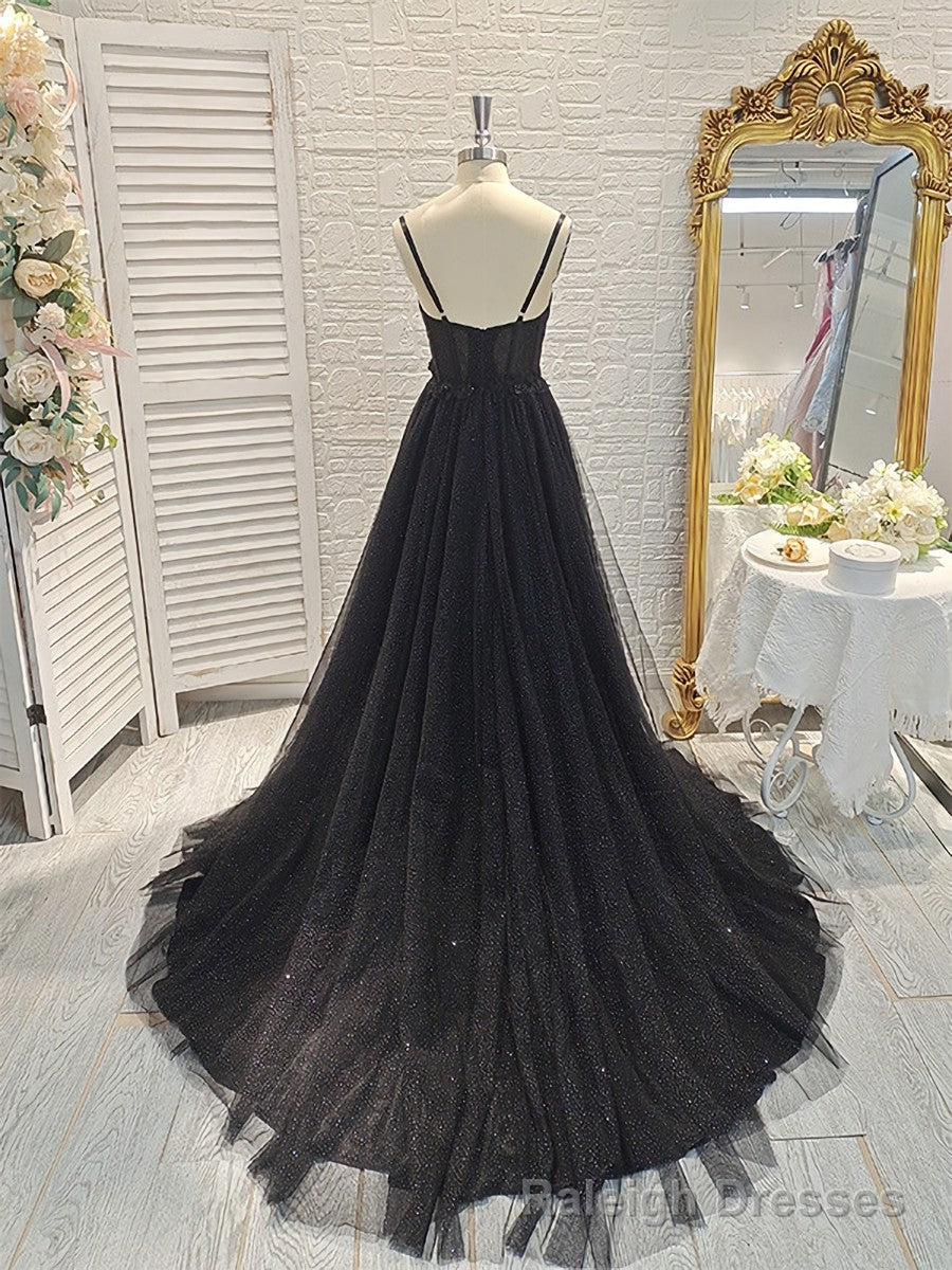 A-line Spaghetti Straps Ruffles Sweep Train Dress Secondary image