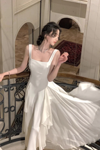 A-Line Square Neck Prom Dresses Ankle Length Birthday Outfits