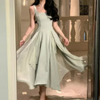 A Line Square Neck Formal Prom Dress Elegant Prom Gown