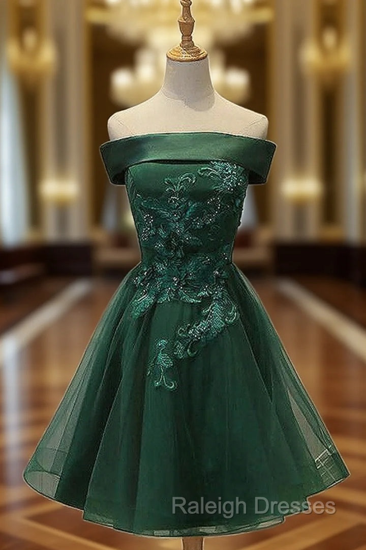 A-line Square Neckline Sleeveless Tulle Satin Short/Mini Homecoming Dress With Appliqued Beading Main image