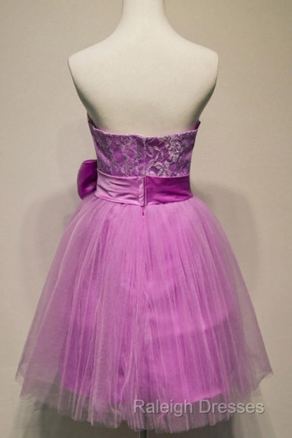 A-Line Strapless Appliques Bowknot Short Homecoming Dress Party Dress