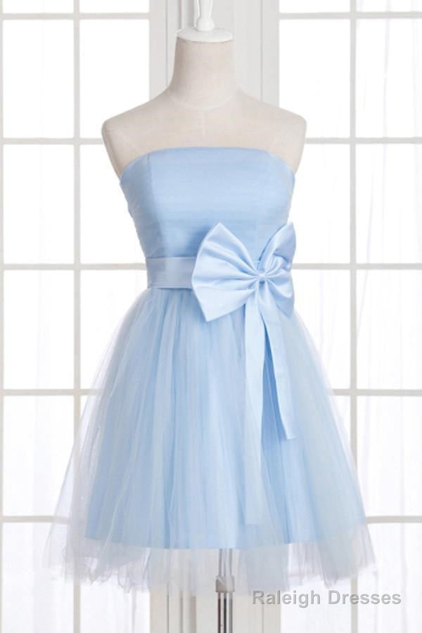 A-Line Strapless Bowknot Short Prom Dress Homecoming Dresses
