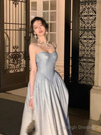 A Line Straps Sequin Prom Dresses Formal Evening Dress