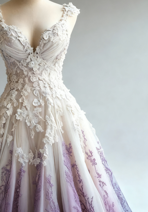 A-Line Straps Tulle Beaded Long Prom Dress Applique Sweetheart Neck Evening Gown Secondary image