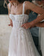 A-Line Straps Tulle Long Wedding Dresses Princess Bridal Gowns