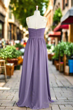 A Line Sweetheart Chiffon Floor Length Long Bridesmaid Dresses